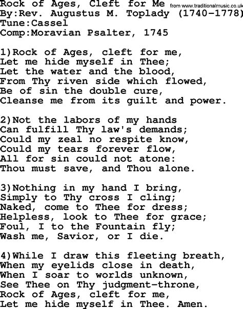 rock of ages hymn lyrics.